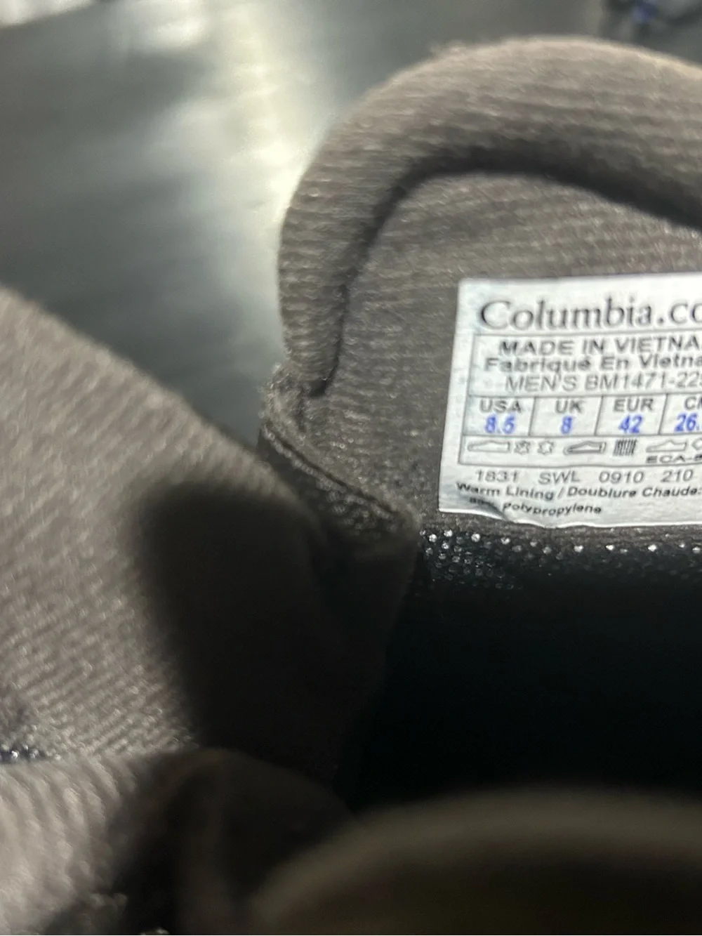 Columbia Gray Hiking Boots with Orange Logo Accent